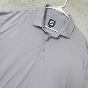 Footjoy Polo Shirt Mens 2XL Performance Golf Striped Purple Golf Stretch Casual